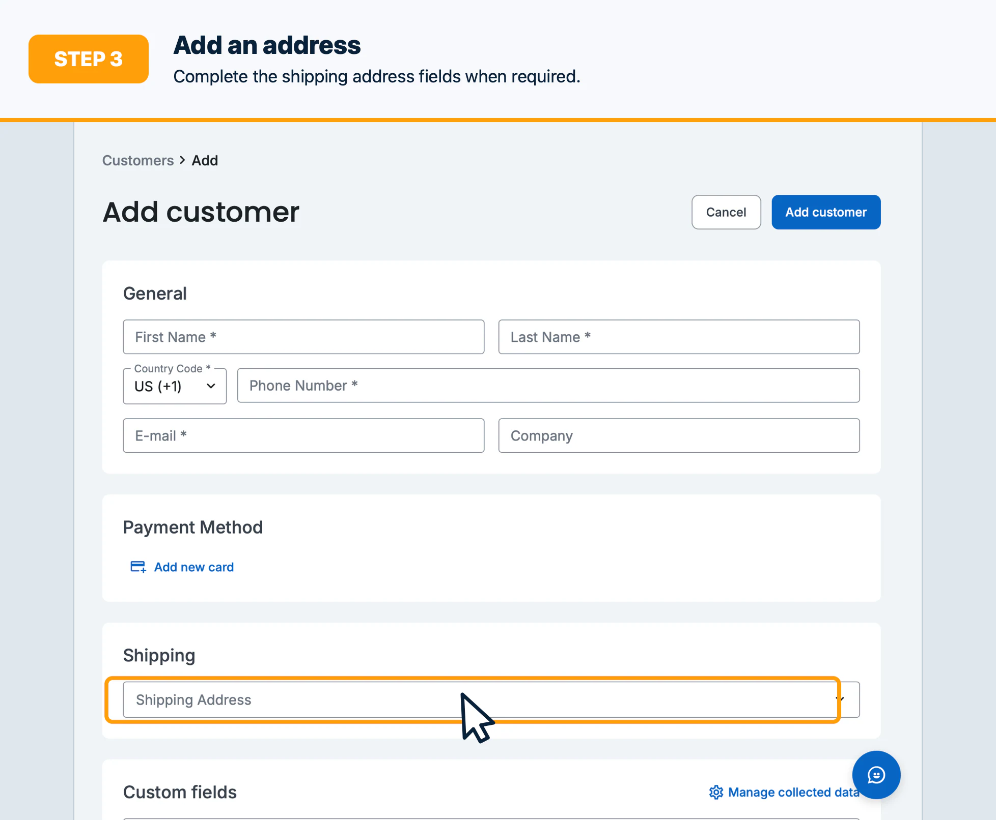 Step 3: Add an address