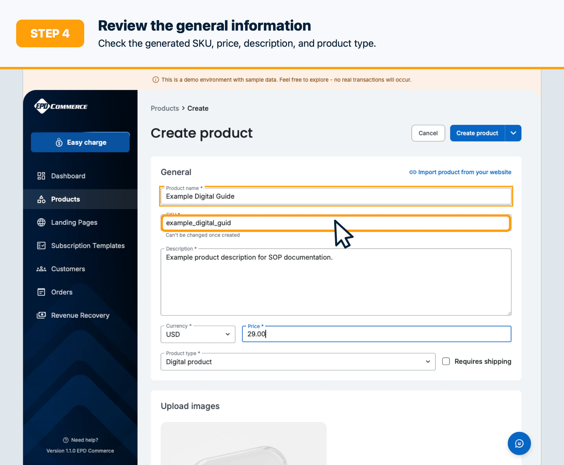 Step 4: Review the completed general information