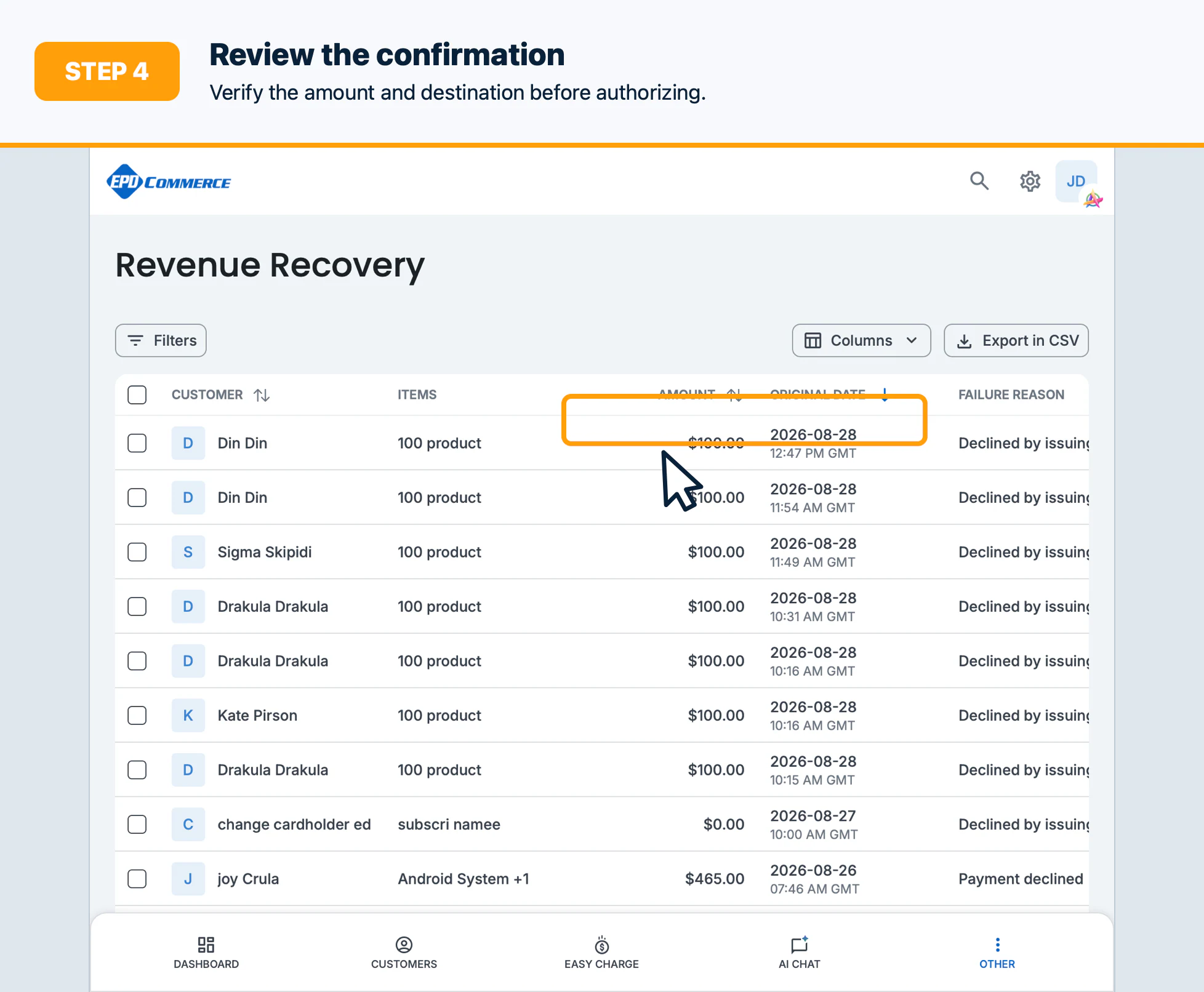 Step 4: Review the confirmation